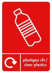 A5 Bilingual Clear Plastic Recycling Sticker
