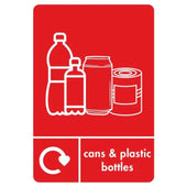 A5 Cans & Plastic Bottles Recycling Sticker