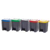 Pedal Bins with Coloured Lids 30 Litres