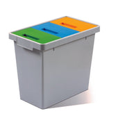 Durable 3 Compartment Recycling Bin with Colour Co-ordinated Lids