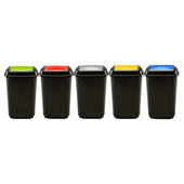 Plastic Push Lid Recycling Bin - 12 litre