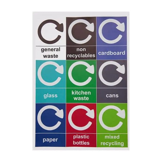 50 Litre Recycling Bin and Lid with Recycling Sticker