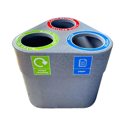 Triangular 3 Compartment Recycling Bin - 225 Litre