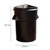 Robust Black Versatile Dustbin - 94 Litre