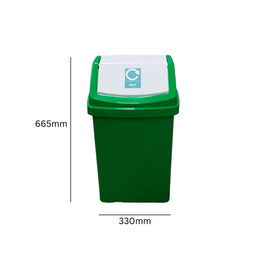 50 Litre Recycling Bin with Flip Top Lid and Recycling Sticker