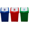 50 Litre Recycling Bin with Flip Top Lid and Recycling Sticker